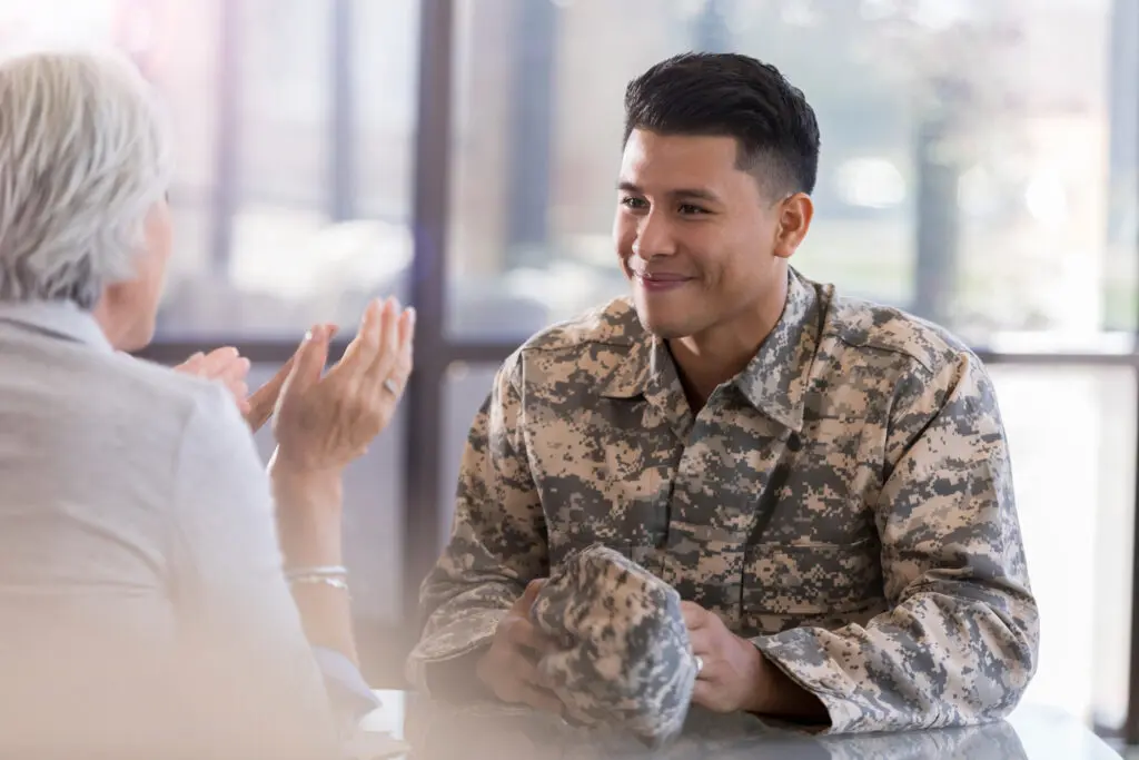 happy service member
